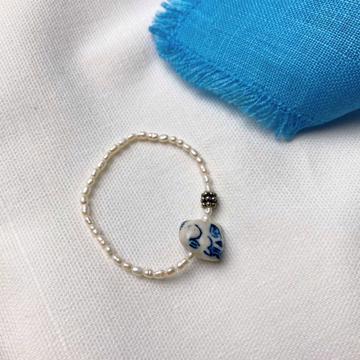 Bracelet Lapin en porcelaine, bleu foncé [2]