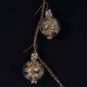 Boucles d'Oreilles Globe en plaqué or et verre, or [1]