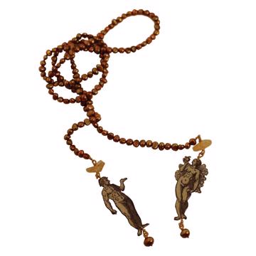 Lariat Adam et Ève en découpage et perles, bronze [6]