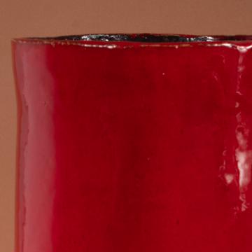 Grand Vase Rouge en faïence, rouge [2]