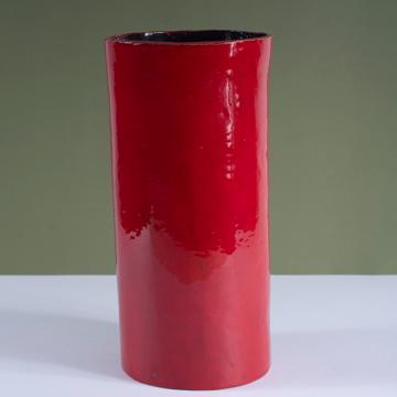 Grand Vase Rouge en faïence, rouge foncé [1]