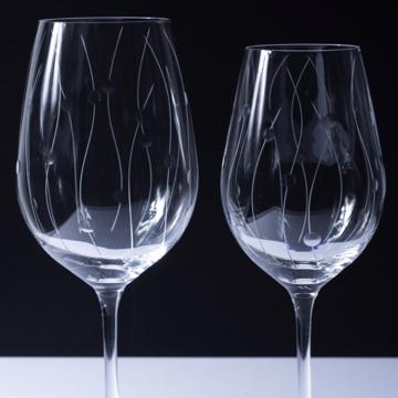 Verres à vin Onde en Cristal gravé, transparent, paire [3]