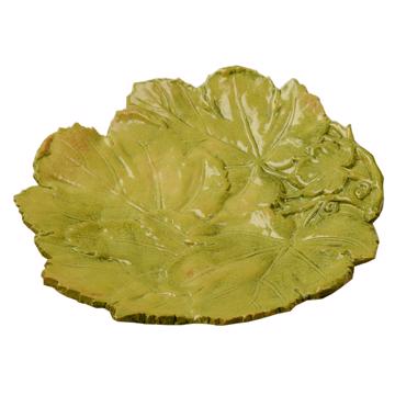 Assiette Chablis en faïence estampée, vert péridot