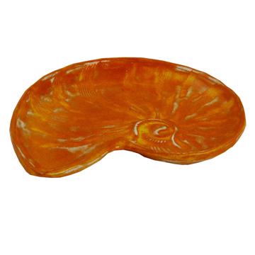 Assiette Nautile en faïence estampée, orange vif [4]