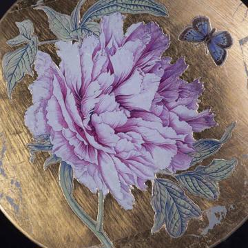 Assiette Pivoine en Découpage sous verre, multicolore [4]