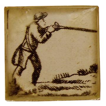 Boutons de Manchette Chasseur en Découpage et résine, gris clair, chasseur