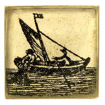 Boutons de Manchette Bateau en Découpage et résine, multicolore, barque  [1]