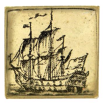 Boutons de Manchette Bateau en Découpage et résine, multicolore, voilier 