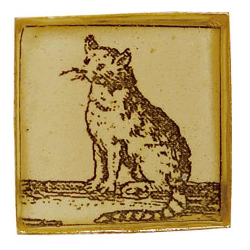 Boutons de Manchette Chien et Chat en Découpage et résine, gris clair, chat