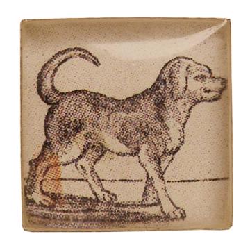 Boutons de Manchette Chat et Chien en Découpage et résine, gris clair, chien