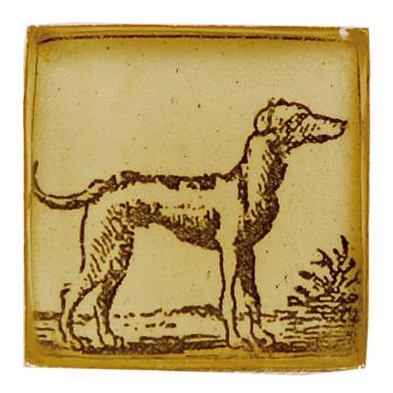 Dog and Cat Cufflinks in decoupage and resin, light grey, dog