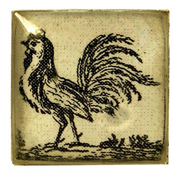 Boutons de Manchette Poule en Découpage et résine, multicolore,  coq [1]