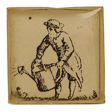 Boutons de Manchette Jardinier en Découpage et résine, gris clair, jardinier