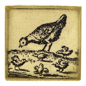 Boutons de Manchette Poule en Découpage et résine, multicolore, poule [1]