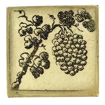 Boutons de Manchette Bacchus en Découpage et résine, gris clair, raisin