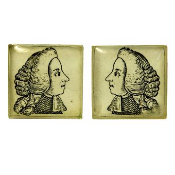 Boutons de Manchette Avocat en Découpage et résine, gris clair, paire [2]