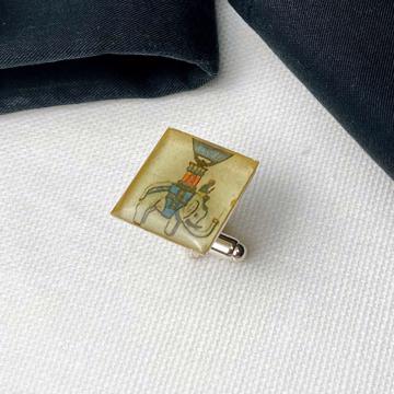 Medals cufflinks in decoupage and resin, multicolor [3]