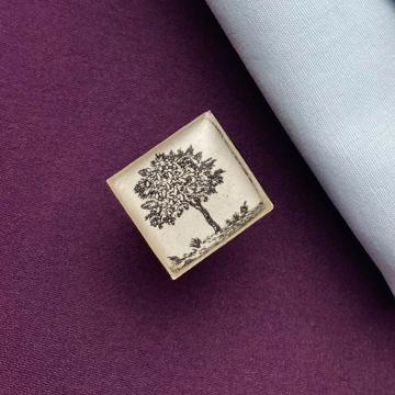 Boutons de Manchette Jardinier en Découpage et résine, gris clair, paire [3]