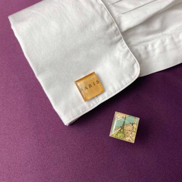 Boutons de Manchette Paris en Découpage et résine, multicolore [3]