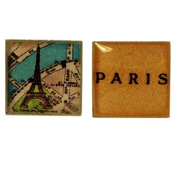 Boutons de Manchette Paris en Découpage et résine, multicolore [2]