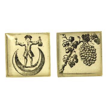 Boutons de Manchette Bacchus en Découpage et résine, gris clair, paire [2]