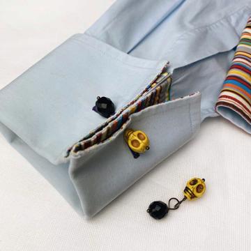 Boutons de manchette Vanité en turquoise, jaune [2]