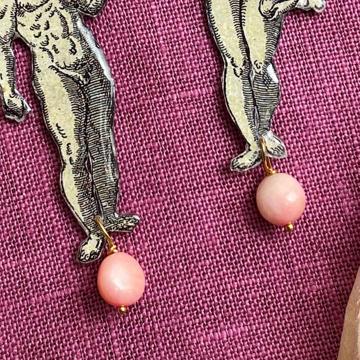 Boucles d'Oreilles Adam et Eve, gris clair, oreille percée [4]