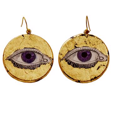 Medal earrings, Eye Design