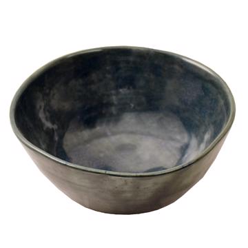 Round Bowl in earthenware, blue grey, 9 cm