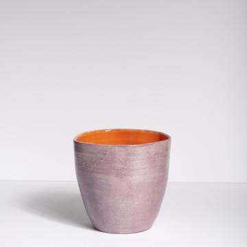 Large two tones Bowl in turned earthenware, lila, 28 x 13 cm [4]