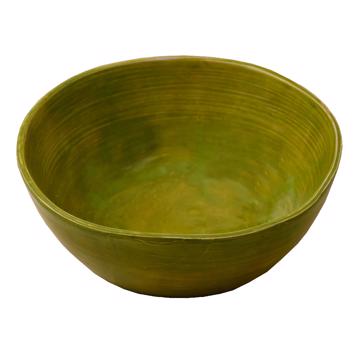 Bols ronds en faïence tournée, vert péridot, 9 cm 