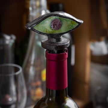 Bouchon de bouteille Oeil en Faïence, vert clair [4]