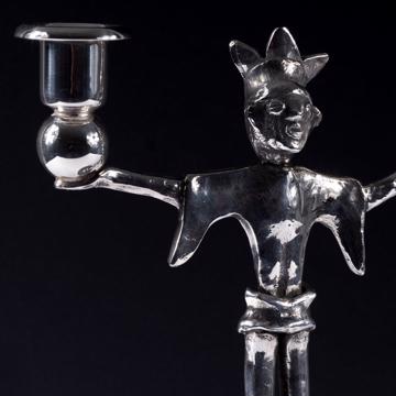 Bougeoir Roi Fou en métal argenté, argent [2]