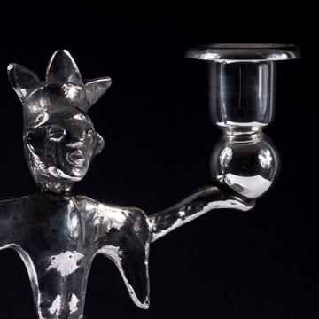 Bougeoir Roi Fou en métal argenté, argent [5]