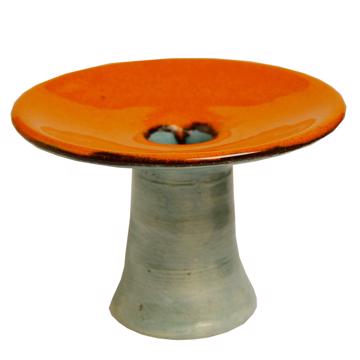 Bougeoirs Toupie en faïence, bleu gris, 7,5 cm de haut [3]