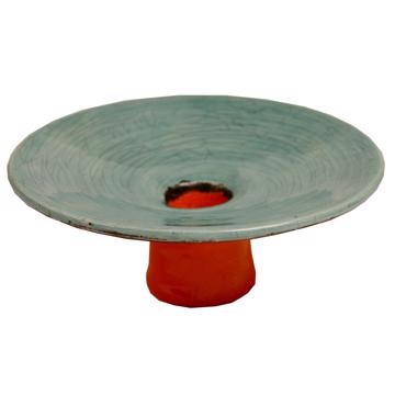 Bougeoirs Toupie en faïence, orange, 5,5 cm de haut