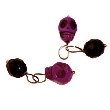 Boutons de manchette Vanité en turquoise, aubergine