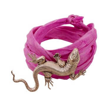 Bracelet Lézard et Sari, argent