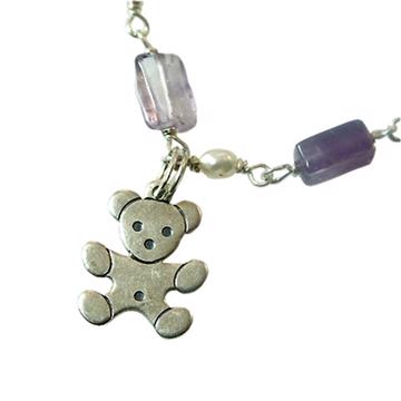 Teddy Bear Bracelet in amethyst and pearls, multicolor [3]