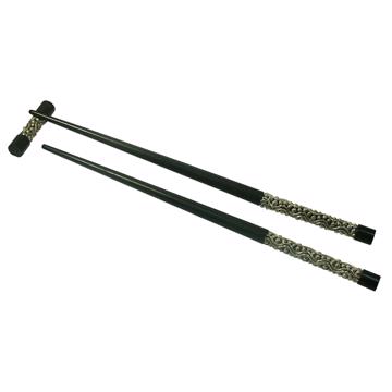 Filigree Chopsticks in ebony, silver