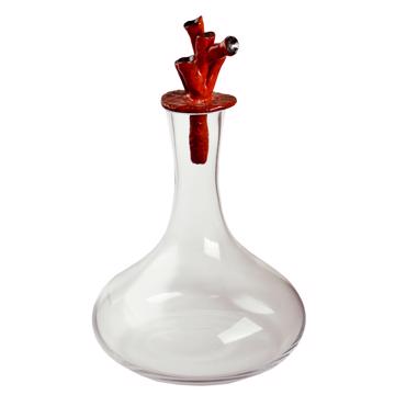Coral Decanter in Bohemian crystal and earthenware