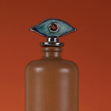 Bouteille Oeil en Faïence et Grès, aqua, 1 l [2]