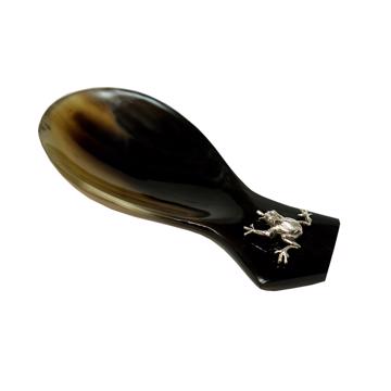 Tea Pod in Horn, silver, frog