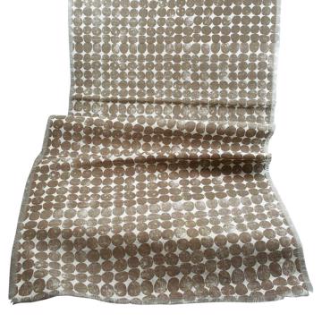 Round runner in linen, cocoa, 2m [1]