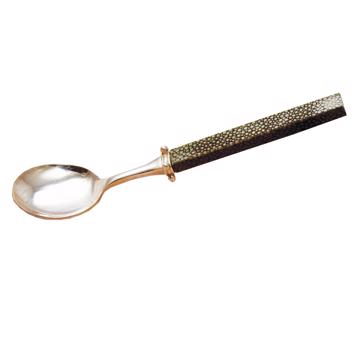 Cuillère à glace Galuchat en cuir véritable, vert foncé [3]