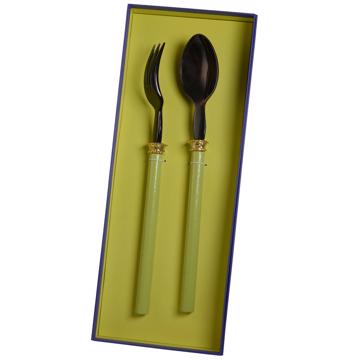 Pearl pattern salad service box, light green [1]