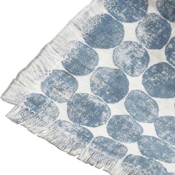 Round runner in linen, french blue, 2m50 [3]