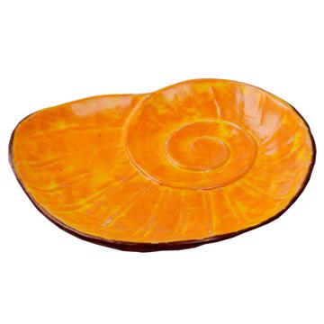 Coupelle Nautile en faïence estampée, orange vif