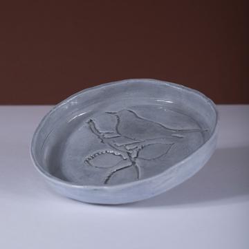Bird dish in earthenware