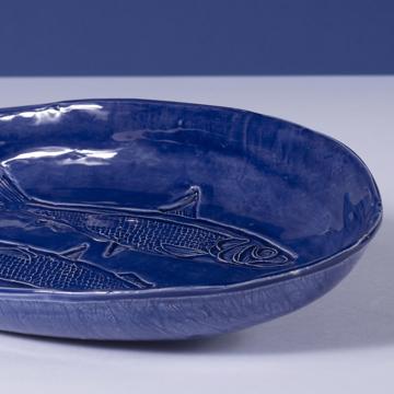 Coupelle Sardine en Faïence, bleu foncé [2]